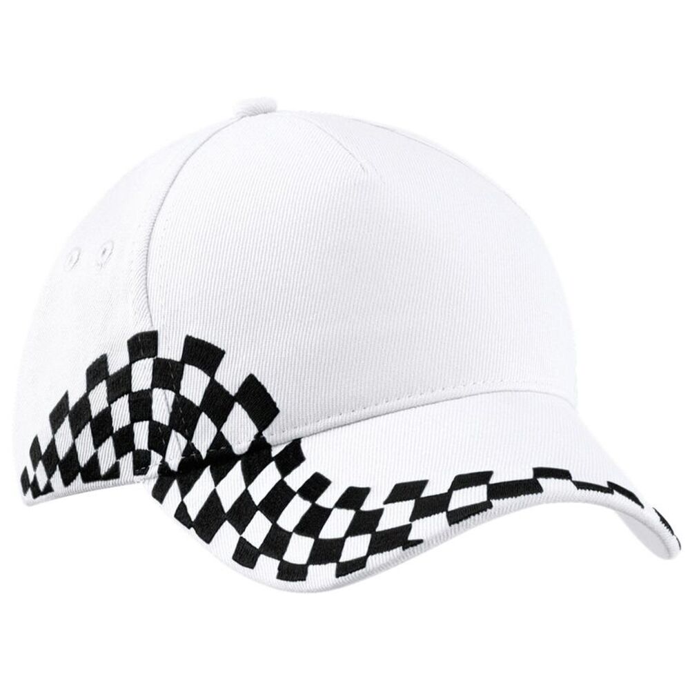 Beechfield Unisex Grand Prix Baseball Cap / White